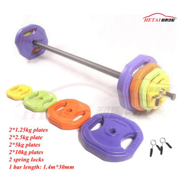 40kg Gummi beschichtet Bodypump Barbell Gewicht Set zum Verkauf